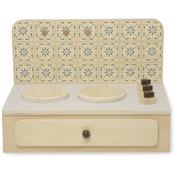 Coffret table de cuisson dinette et accessoires de cuisine en bois