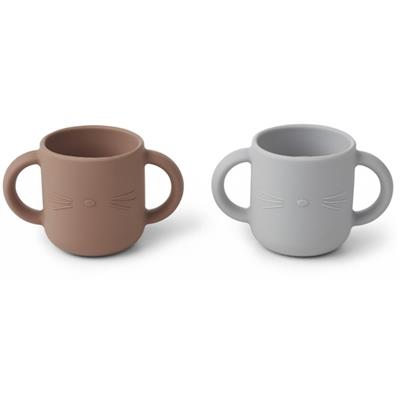 2 Tasses Silicone Gene - chat rose / dumbo grey