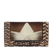 Jouet de bain et de dentition oli and carol - bateau origami blanc