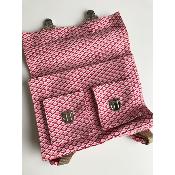 Mini Cartable bretelles - chine rose