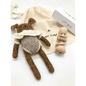 Coffret cadeau Naissance éveil - Lapin Main Sauvage et hochet Zakuw