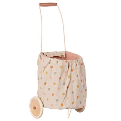 Trolley maileg Chariot de Course pour enfant - pois Rose