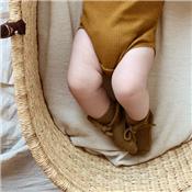 Chaussons Booties tricot - moutarde