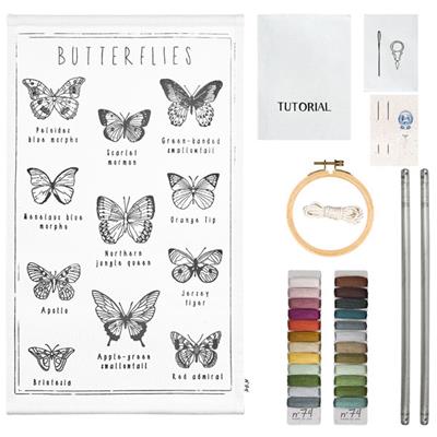 Kit créatif broderie School Poster - Butterflies