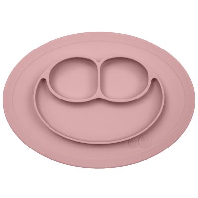 Set repas silicone compartiments intégrés ezpz - rose blush