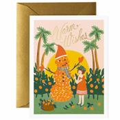 Carte de voeux Nol - Warm wishes Snowman