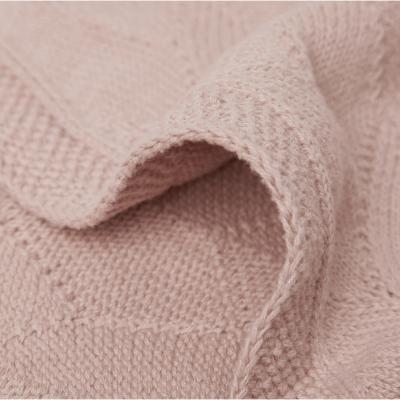 Couverture de berceau tricot bio Shell Knit Jollein - rose Pale Pink