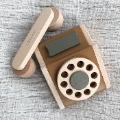 Téléphone rétro Selma jouet en bois - Golden caramel multi mix