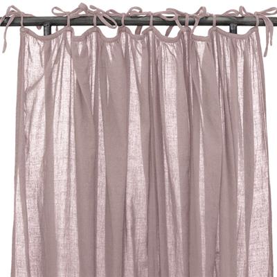 Rideau froncé N74 voile coton - rose fané / dusty pink S007