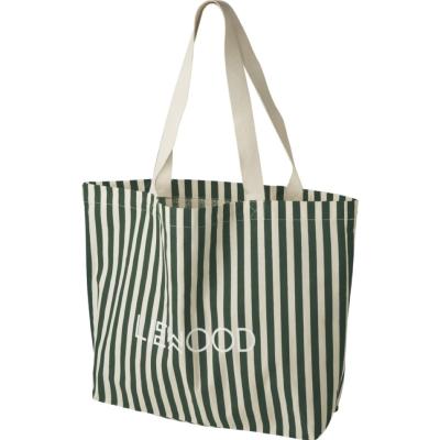 Grand Sac Tote Bag Big - rayures / stripes garden green sandy