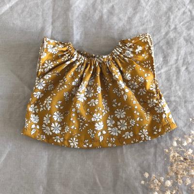 Mini blouse manches papillons - Liberty fleuri ocre