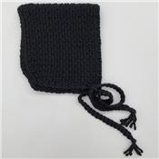 Bonnet Beguin pointu tricot crochet - noir