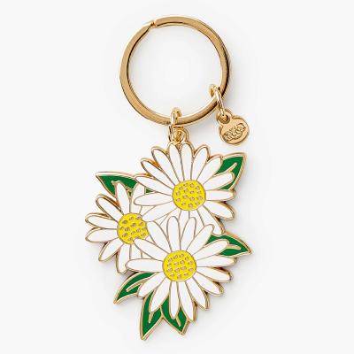 Porte-clés en métal - Marguerites Daisy