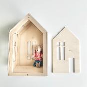 Maison de poupée en bois avec magnets Babai taille L - Naturel 