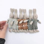 Lapin maileg Rabbit combinaison pyjama tricot vanille / ciel - Micro