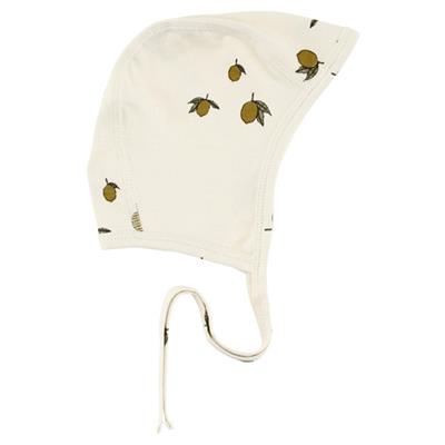 Bonnet naissance Helmet Coton Bio - citrons Lemon