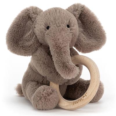 Hochet Anneau et peluche jellycat - éléphant