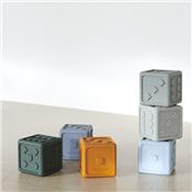 6 petits Cubes / Dés Gloria - Bleu multi mix