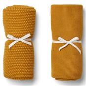 2 mini serviettes Liewood / couvertures tricot -moutarde