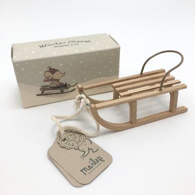 Luge en bois pour souris ski maileg