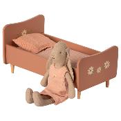 Lit en bois maileg Vintage Rose Lapins, Teddy et Kitten - Mini